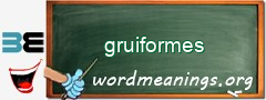 WordMeaning blackboard for gruiformes